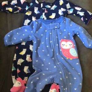 Carter’s Fleece Footie Pjs (2) with owls